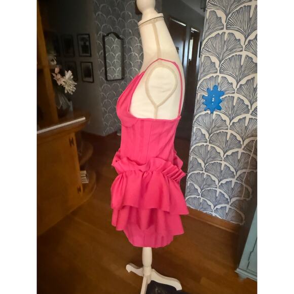 NWOT RIVIR Body-Con Pink Structure Hips Evening Dress Sz. L - Picture 2 of 7
